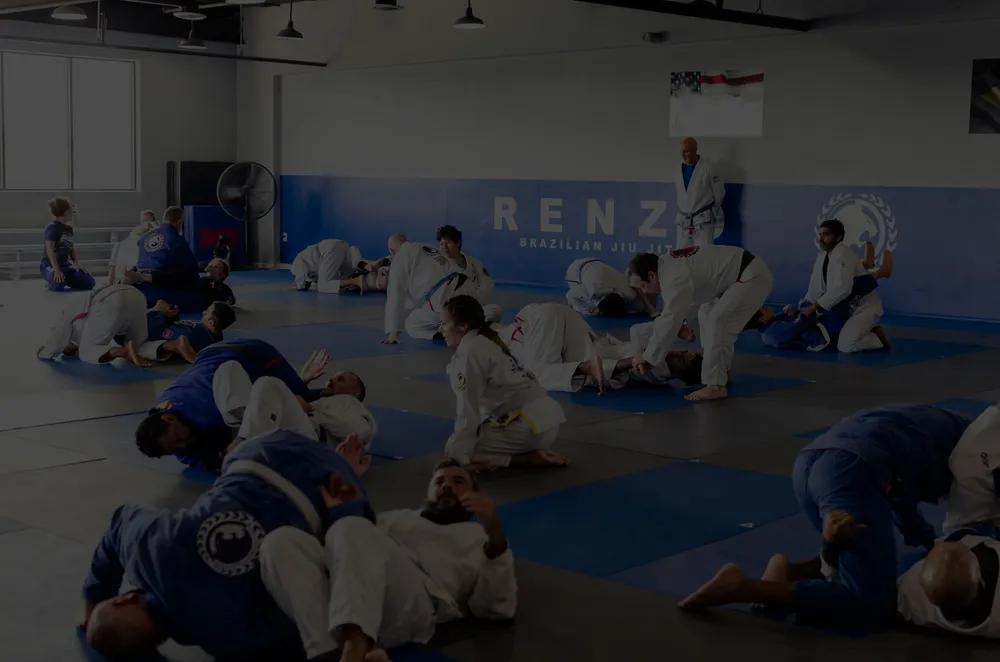 Action shot of BJJ class